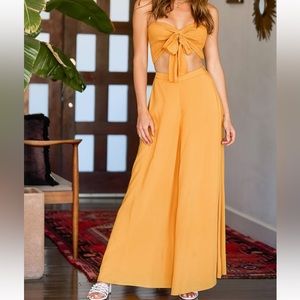 Seaside to Shore Marigold Strapless Two-Piece Jumpsuit